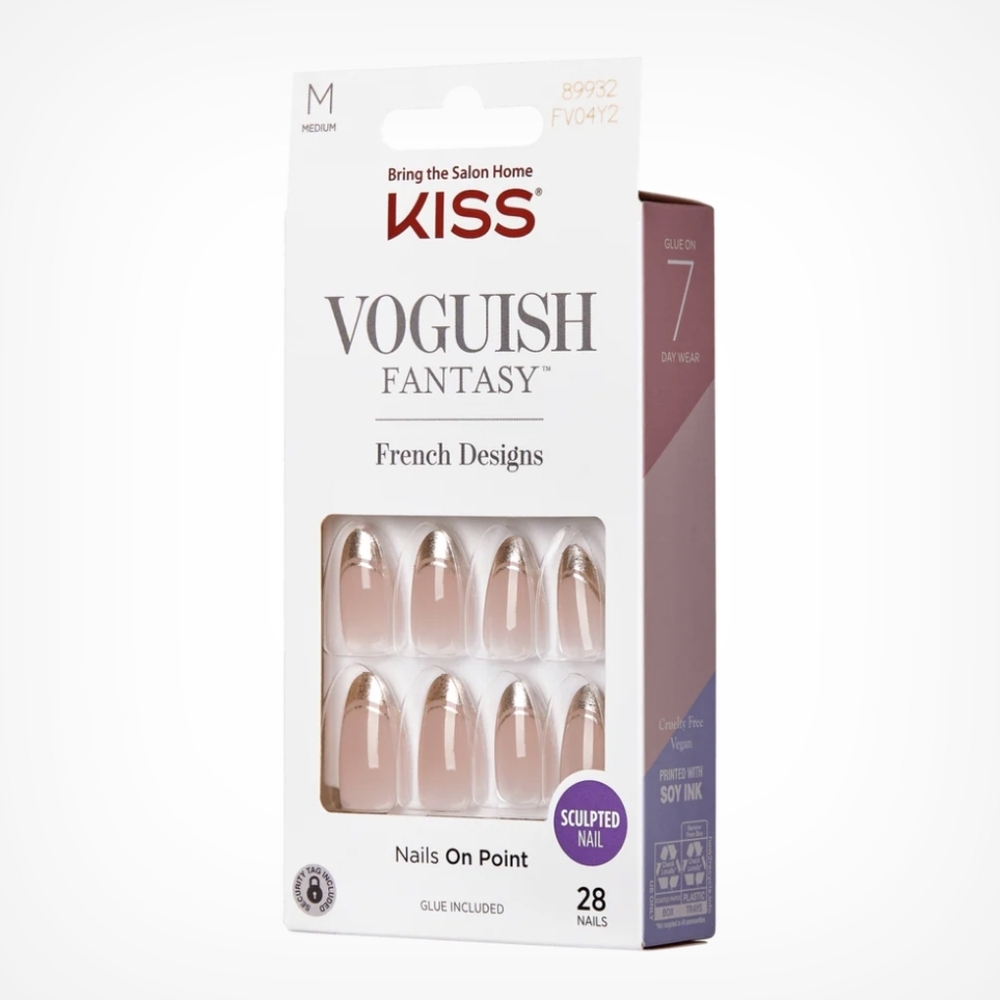 NEW! Kiss Voguish Fantasy Sculpted Gold Glitter Shimmer Nails